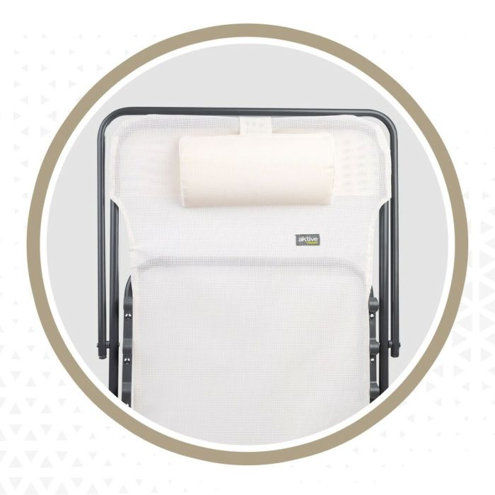 Chaise longue inclinable Aktive Blanc 53 x 87 x 78 cm (4 Unités) 1