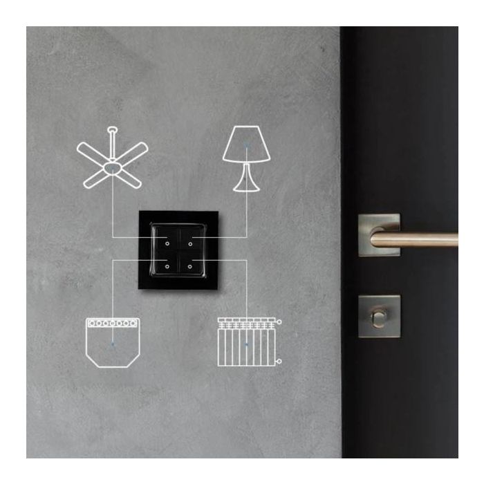 Shelly Accessories "Wall Switch 4" Wandtaster 4-fach Schwarz 2 Shelly Accessories "Wall Switch 4" Wandtaster 4-fach Schwarz 2