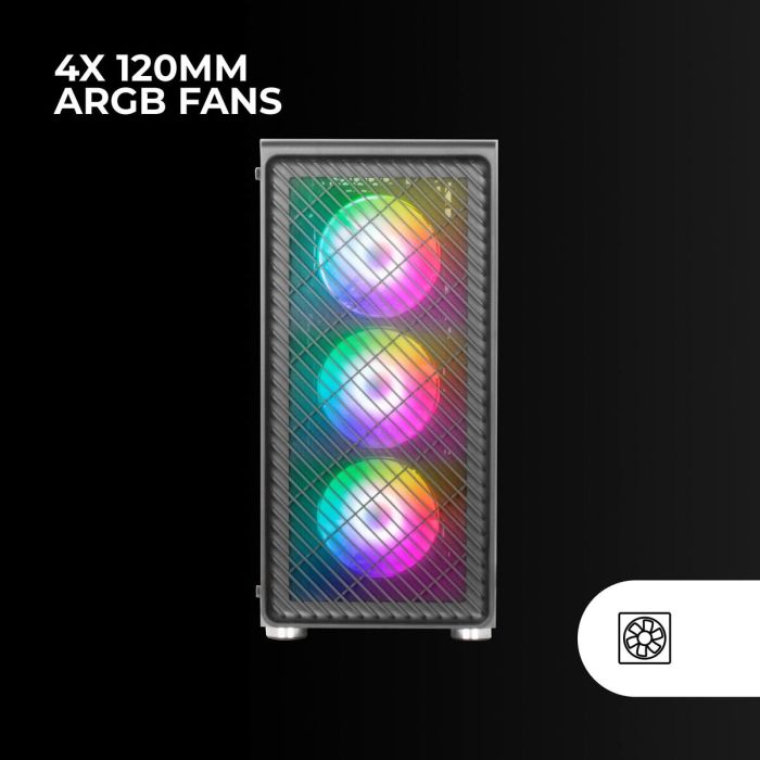 Boîtier ATX semi-tour Mars Gaming MCF Noir 6 Boîtier ATX semi-tour Mars Gaming MCF Noir 6