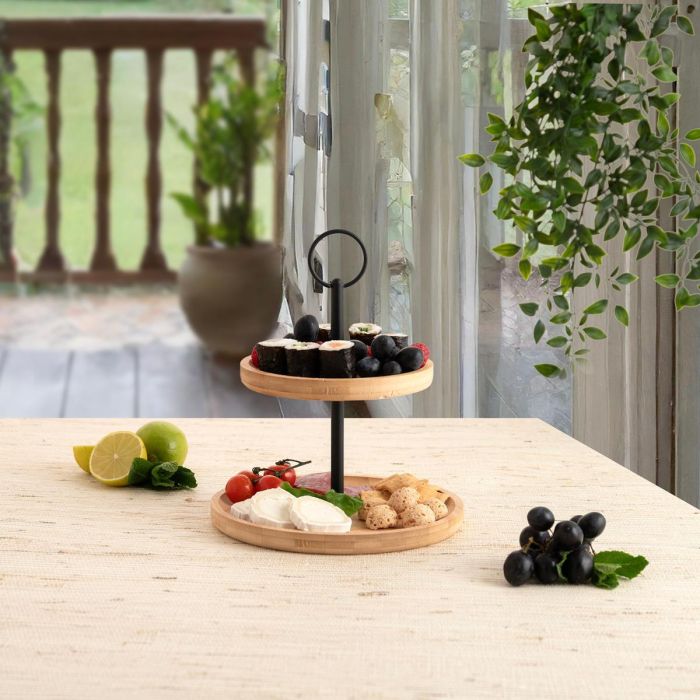 Bandeja Bambú 2 Niveles Bambu Bidasoa 20+15x25 cm 2