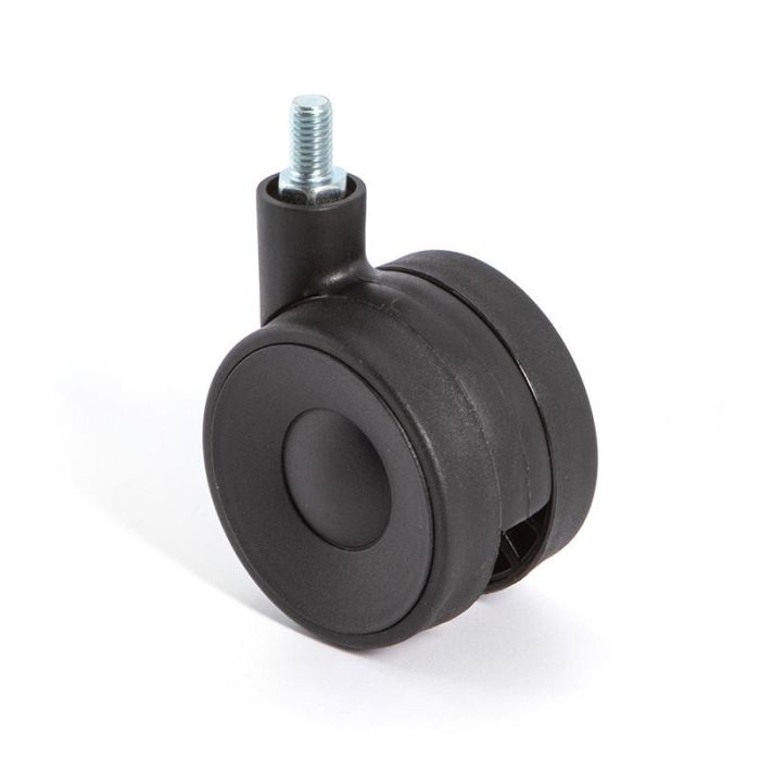 Rueda Giratoria Kroos Aro Doble Ø60 M8 Acabado Blanco Freno Sin Freno Q&Q 2