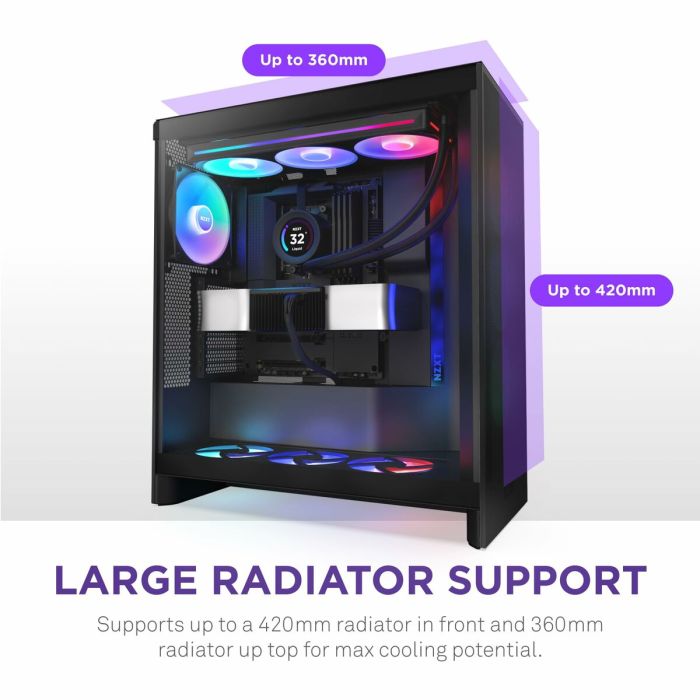 Boîtier ATX semi-tour NZXT H7 Flow RGB Midi Noir 17