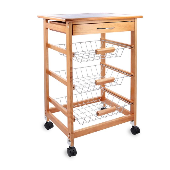 Chariot Multi-usages Quid Garbo Marron Bois 47 x 37 x 76 cm