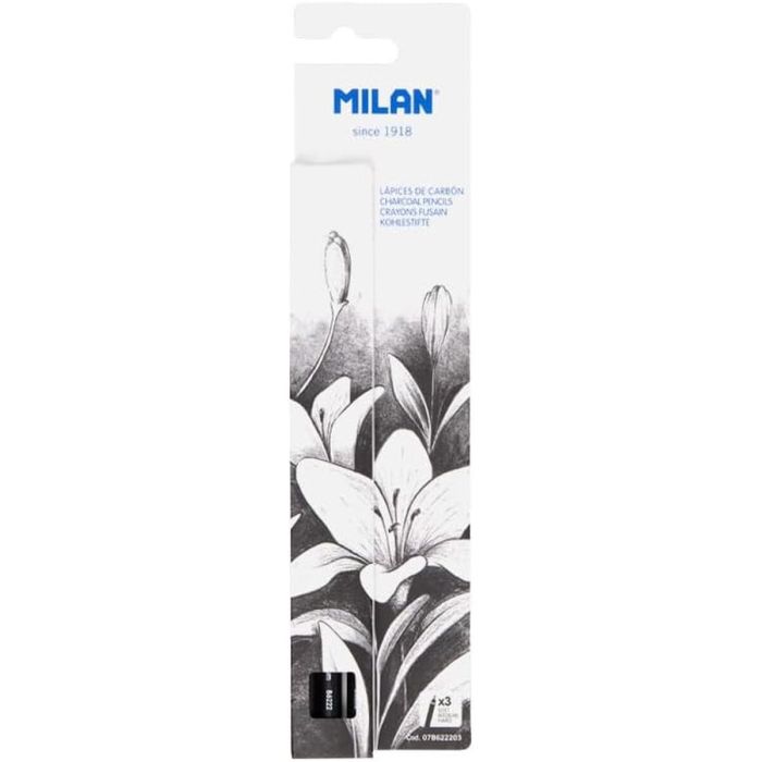 Ensemble de Crayons Milan Art Noir 4 mm Rond 3 Pièces 1