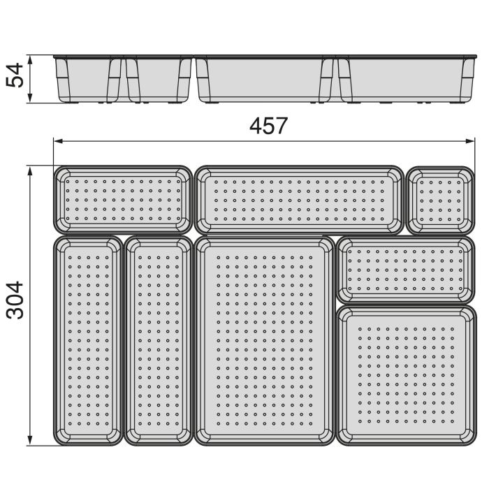 Emuca Kit de 8 seaux organisateurs Cube pour tiroirs, Plastique, Transparent 7