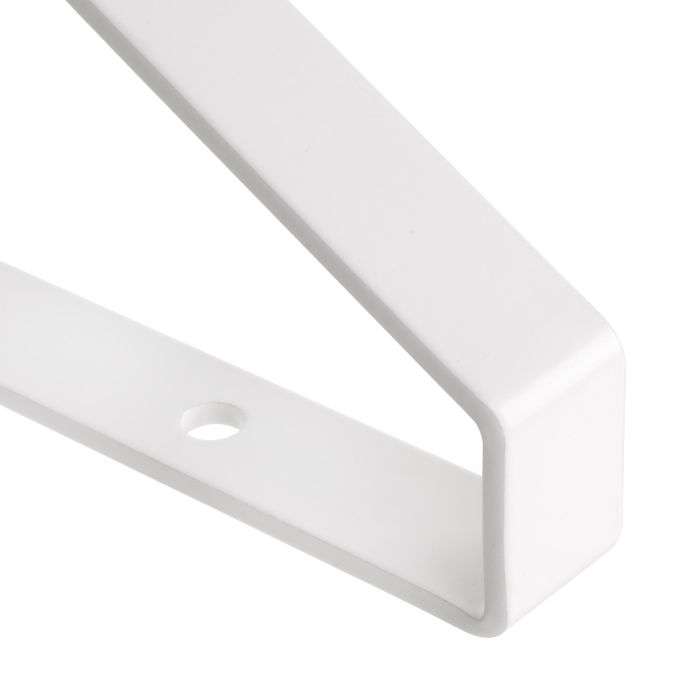 Emuca Jeu de supports pour étagères en bois Shelf avec forme triangulaire, Acier, Peint en blanc 3