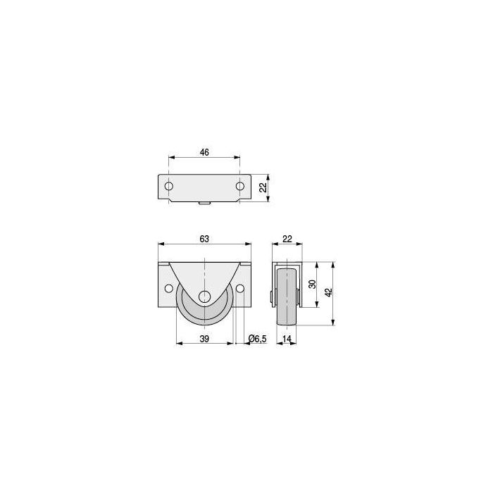 Rueda Fija Oriana A/Nylon D39 H42 P/Nido Q&Q 1 Rueda Fija Oriana A/Nylon D39 H42 P/Nido Q&Q 1