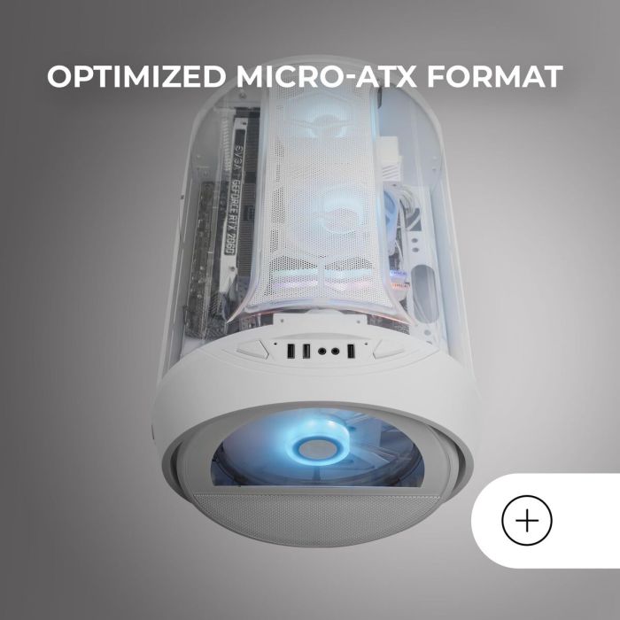 Boîtier ATX semi-tour Mars Gaming MCCYLONW Blanc 4