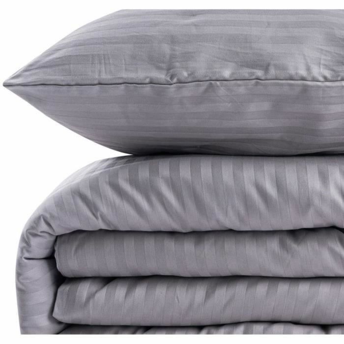 Parure de couette Gris Lit king size 3 Pièces 1