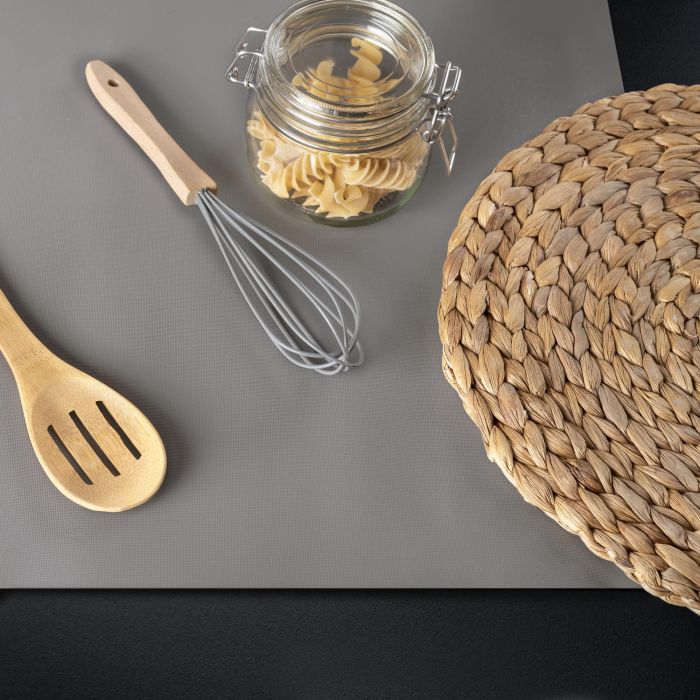 Emuca Tapis antidérapant pour tiroir, effet textile, longueur 20m x 480mm, plastique, Gris 1