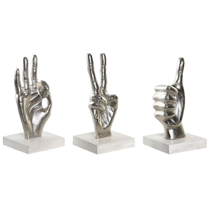 Figurine Décorative DKD Home Decor Argenté 10 x 10 x 20 cm (3 Unités) 1