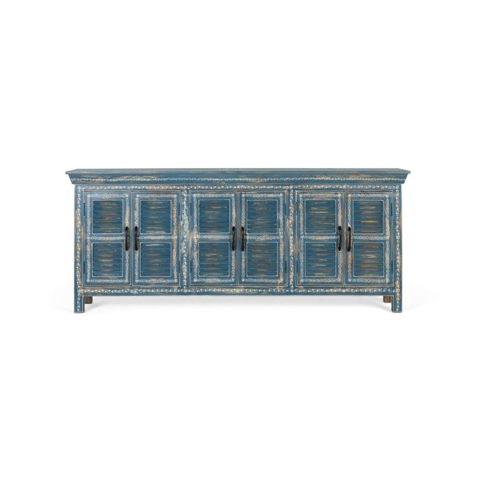 GINER Y COLOMER - Buffet Artisanal 6 Portes en Bois de Mango, Meuble de Rangement, Azul, Dimensions Portes 51x26cm 0 GINER Y COLOMER - Buffet Artisanal 6 Portes en Bois de Mango, Meuble de Rangement, Azul, Dimensions Portes 51x26cm 0