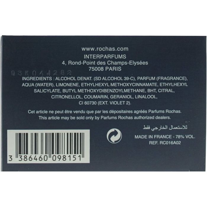 Parfum Homme Rochas L'Homme EDT 60 ml 5 Parfum Homme Rochas L'Homme EDT 60 ml 5