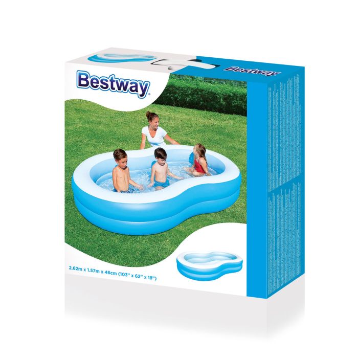 Bestway Piscine Gonflable 2 Chambres Grand Lac 262x157x46 cm +3 Ans Jardin 54117 1