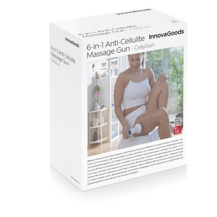 Pistolet de Massage Anticellulite Rechargeable 6 en 1 CellyGun InnovaGoods 1