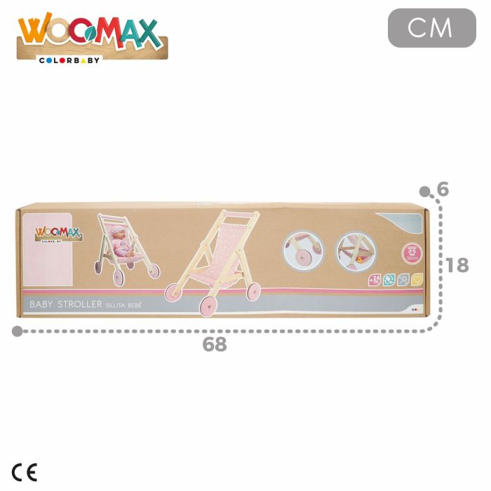 Poussette pour poupées 33 x 44 x 51 cm (2 Unités) 1 Poussette pour poupées 33 x 44 x 51 cm (2 Unités) 1