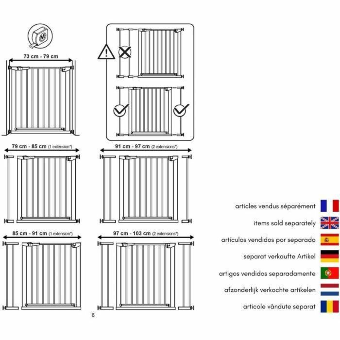 Barrière de sécurité WEBABY MOBI Blanc 73-80 cm 8