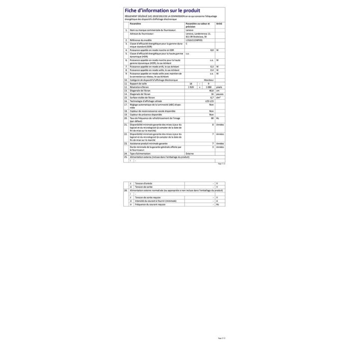 Écran Lenovo Full HD 15,6" 23 Écran Lenovo Full HD 15,6" 23