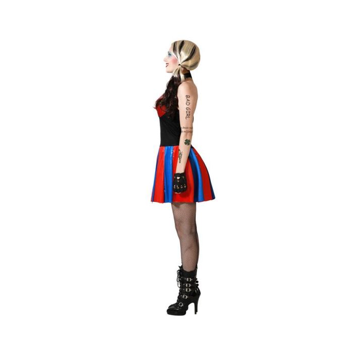 Déguisement Arlequin Costume de Clown Noir à Volants pour Femme Adulte Taille M-L, Polyester - Pour Halloween et Carnaval