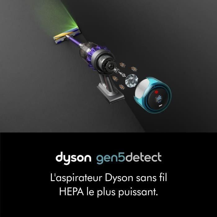 DYSON Gen5 Detect Absolute - Aspirateur Balai - Puissance 262AW - Filtre HEPA capturant 99,9 % des particules - Autonomie 70 1