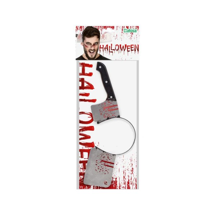Diadème Déguisement Halloween Hache Sanglante pour Adulte - Accessoire Zombie et Film d'Horreur