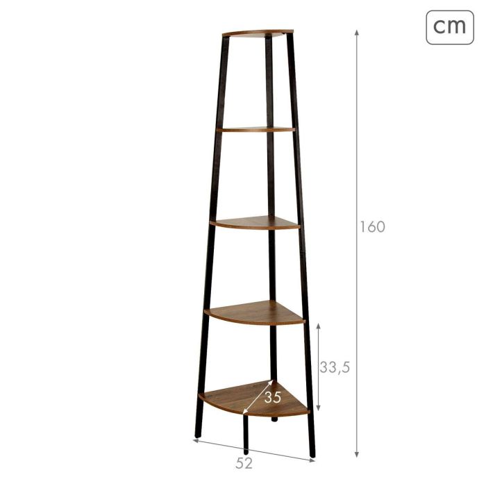 Étagère Max Home Noir Fer Bois MDF 5 Etagères 35 x 160 x 35 cm 3