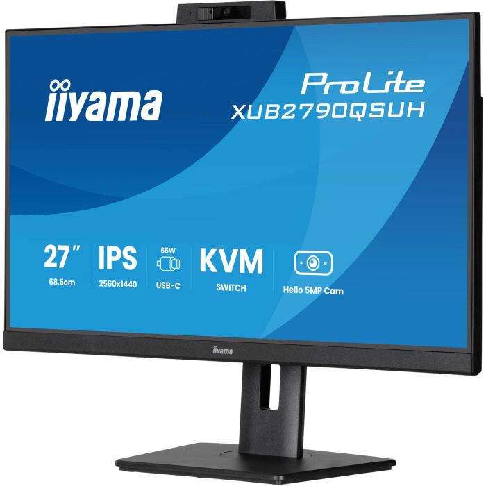 IIYAMA ProLite XUB2790QSUH-B2 Écran PC 27" (68,6 cm) IPS Quad HD 2560x1440 100 Hz, USB-C 65W, KVM, HDMI, DisplayPort