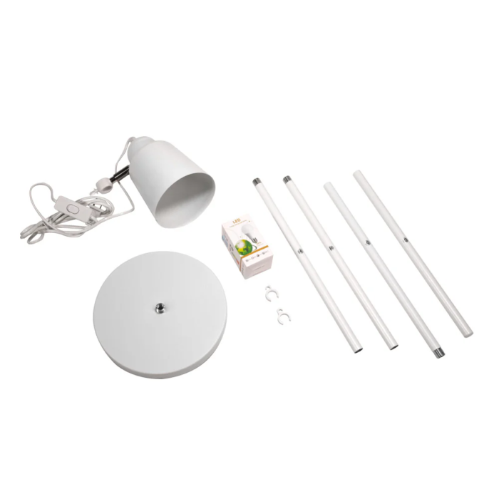 Lampe sur pied SAGA SKD-F1008 en métal, design moderne, compatible ampoule E27 5