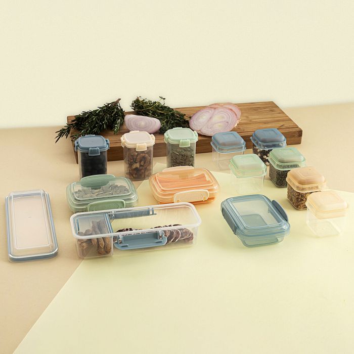 Ensemble de contenants de cuisine hermétiques empilables Quid Minimal 11,5 x 8 x 5 cm 3 Pièces 4 Ensemble de contenants de cuisine hermétiques empilables Quid Minimal 11,5 x 8 x 5 cm 3 Pièces 4