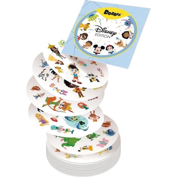 DOBBLE Disney, Jeu de cartes rapide et amusant pour enfants des 6 ans, avec Héros Disney, 5 Mini Jeux, 2 a 8 joueurs, Asmodee 1