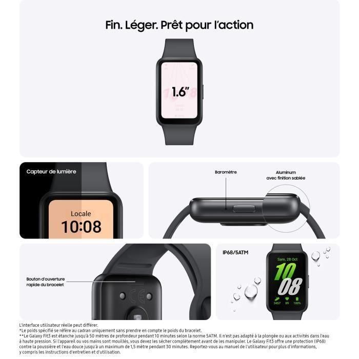 SAMSUNG Galaxy Fit 3 Bracelet Connecté Gris 1