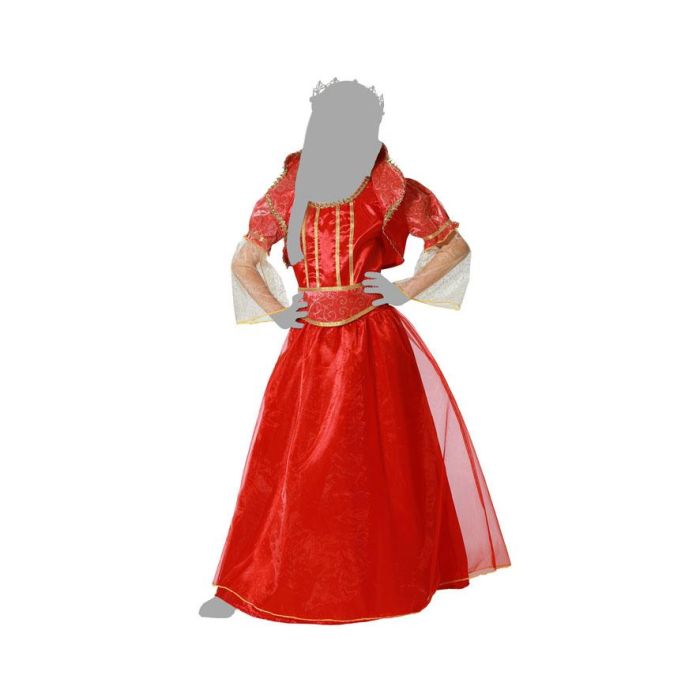 Costume de Reine Rouge pour Fille Enfant 5-6 Ans - Taille 5-6 Ans - Déguisement de Princesse de Conte - 3 Pièces (Robe, Ceinture, Veste)