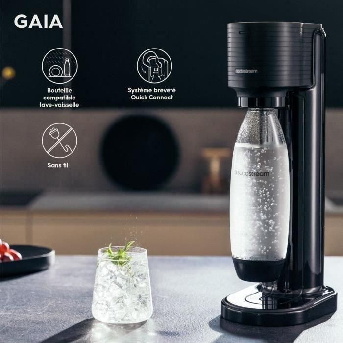 Machine a soda et eau pétillante SODASTREAM - GAIA Noire - 1 bouteille compatible lave-vaisselle - 1 recharge de gaz 60L 3