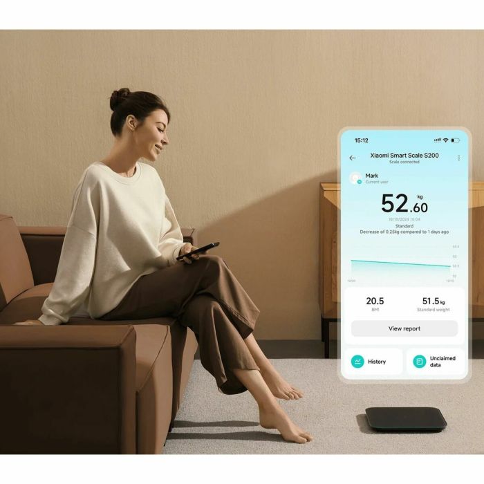 Balance Numérique de Salle de Bain Xiaomi Smart Scale S200 Gris Verre trempé 150 kg 4