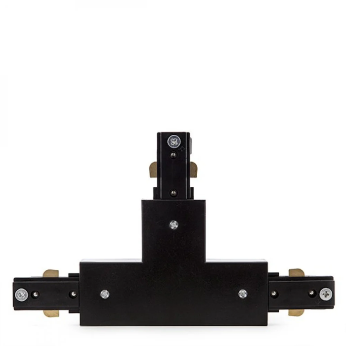 Connecteur T pour rail bifasique noir pour spots de LEDs 1