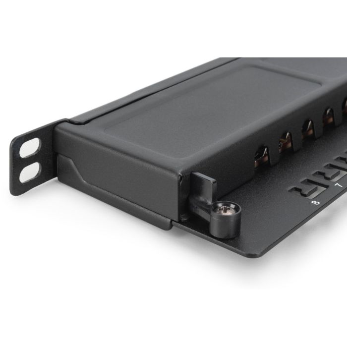 DIGITUS Cat.6A Slim Patch Panel, gesch.,8-Port, 0,5 HE, 10 4