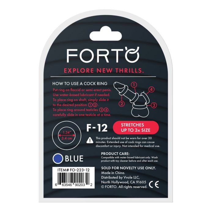 Anneau Pénis Forto Bleu Ø 35 mm (Taille unique) 2 Anneau Pénis Forto Bleu Ø 35 mm (Taille unique) 2