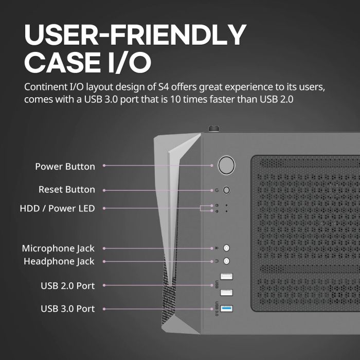 Boîtier ATX semi-tour Zalman S4 Plus Noir 9