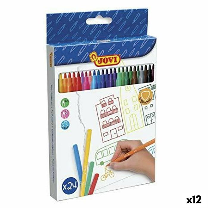 Ensemble de Marqueurs Jovi Multicouleur 24 Pièces (12 Unités)