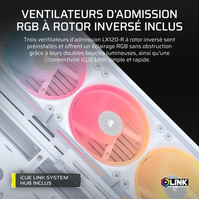 Boitier PC - CORSAIR - FRAME 4500X LX-R RGB Tempered Glass Mid-Tower - 2 radiateurs - Blanc 4