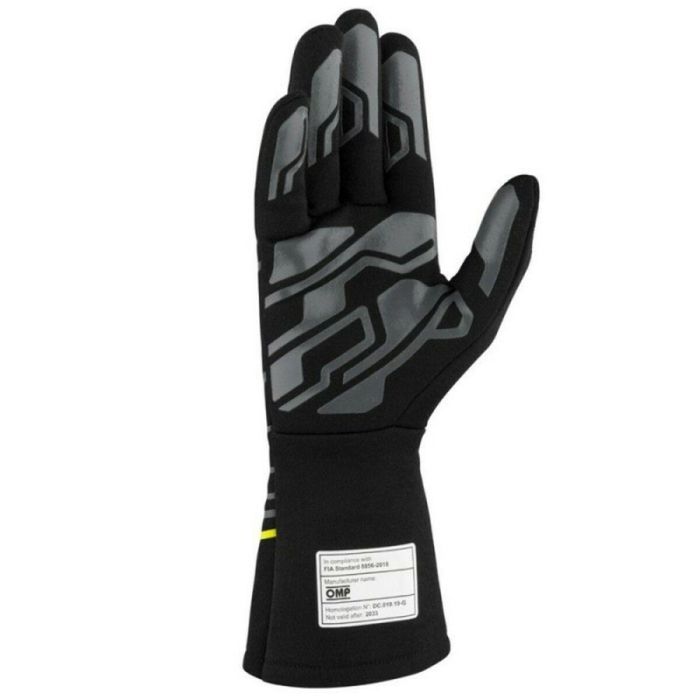 Gants de karting OMP MY2025 Jaune Noir FIA 8856-2018 3