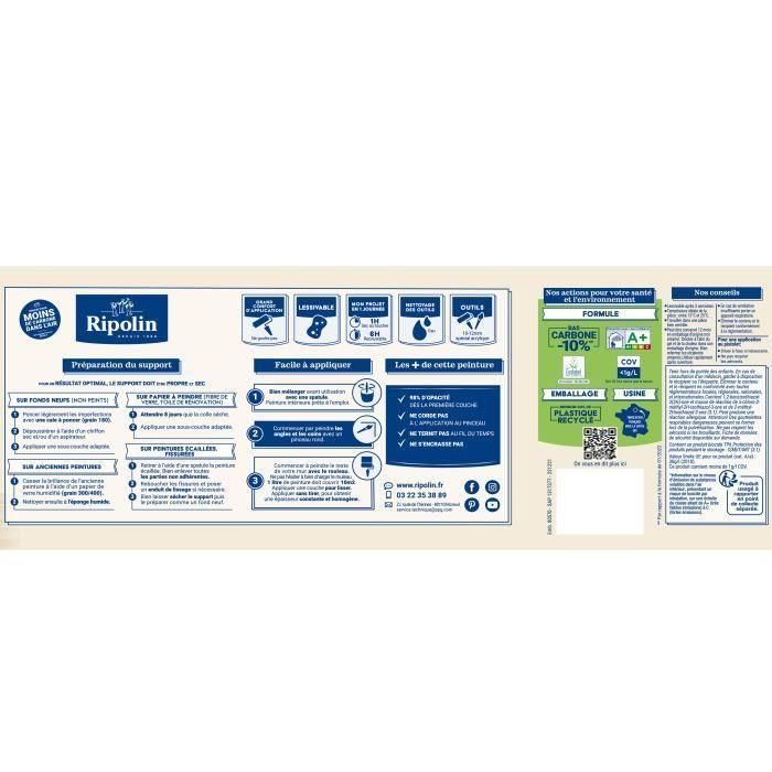 Peinture esprit deco multi-supports - RIPOLIN - 434162 - Beige wes - Satin - 2,5 L 3