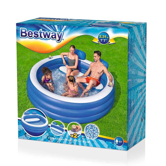 Bestway Piscine Gonflable Familiale 231x219x79 +6 Ans Jardin 54422 2