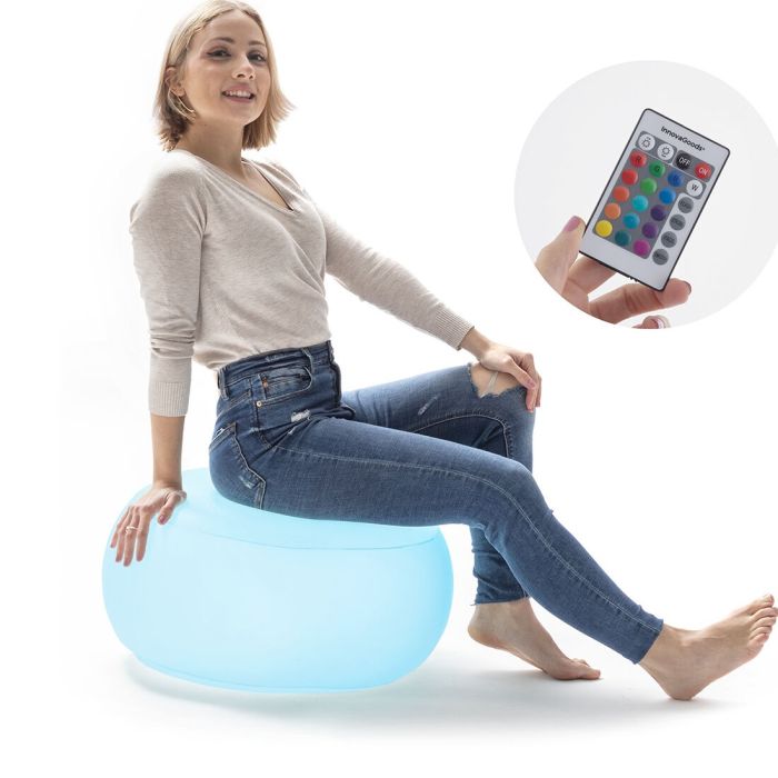 Siège gonflable avec LED multicolore et télécommande Pulight InnovaGoods 4 Siège gonflable avec LED multicolore et télécommande Pulight InnovaGoods 4