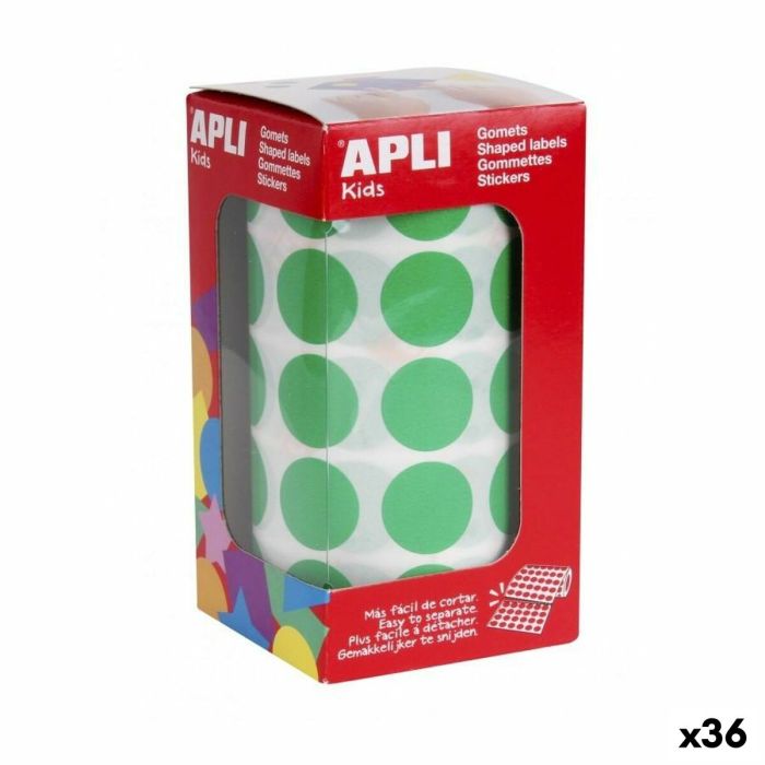 Autocollants Apli EXTRA PROTECTION Vert Rond (36 Unités)