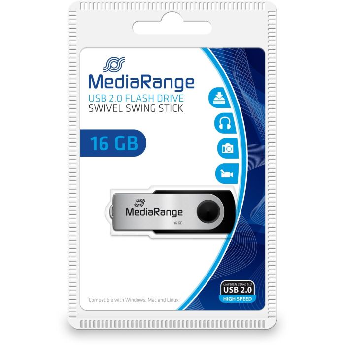 STICK 16GB MEDIARANGE MR910 Schwarz - Silber 0 STICK 16GB MEDIARANGE MR910 Schwarz - Silber 0