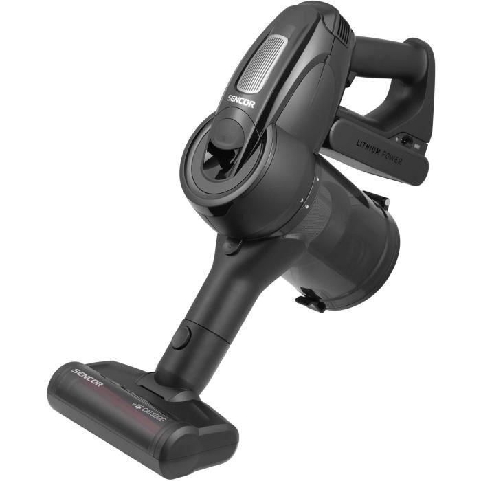 Sencor Aspirateur Balai sans Fil 3-en-1 SVC 8726BK - 400 W - Autonomie 50 min - Filtration HEPA Cyclonique - Buse Motorisée LED - 0.5 L - Noir