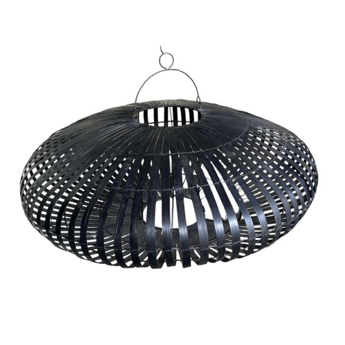 Écran de lampe Home ESPRIT Noir Bambou 80 x 80 x 30 cm 2