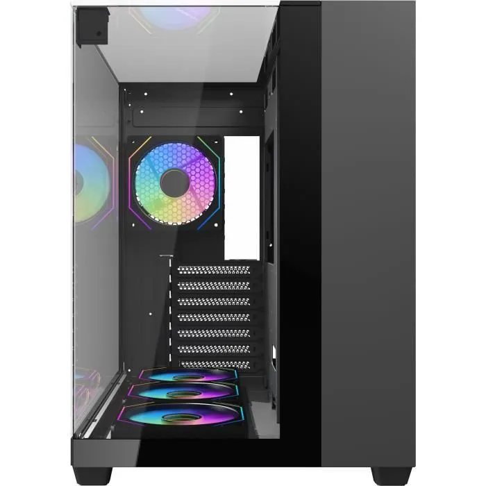 Darkflash TH285 - Boîtier PC moyen tour ATX noir avec 4 ventilateurs A-RGB 120mm, 3 panneaux en verre trempé et connecteurs USB 3.0/HD Audio Darkflash TH285 - Boîtier PC moyen tour ATX noir avec 4 ventilateurs A-RGB 120mm, 3 panneaux en verre trempé et connecteurs USB 3.0/HD Audio