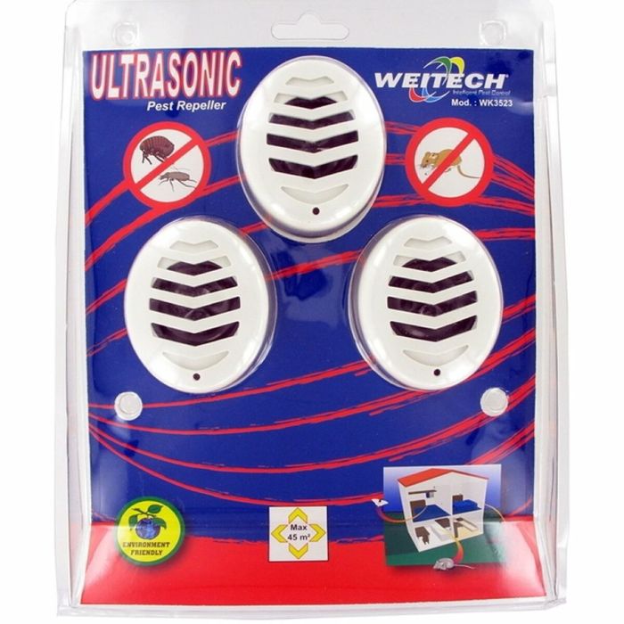 Répulsif antiparasitaire Weitech Ultrasonique (3 Unités) 1 Répulsif antiparasitaire Weitech Ultrasonique (3 Unités) 1